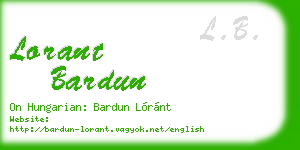 lorant bardun business card